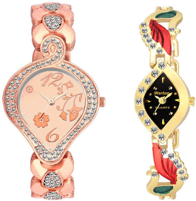 

KNACK SP990CK latest diamond studded peackock fancy and trending professional rose gold watch for - Girls Watch - For Women Watch - For Women
