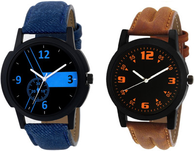KNACK KG18N latest combo of attractive blue and brown professional watch for - Boys and Girls Watch - For Boys