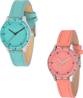 

Rage Enterprise Stylish Multi-Color Combo Set Of 2 Leather Belt Women Watch - For Girls