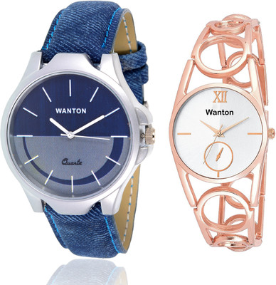 

Wanton SP-5 K-12 Rose Gold ring strap chronograph pattern watch with Blue multi-color dial attractive watch for couple men and women Watch - For Boys & Girls