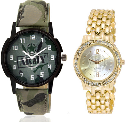 

Wanton SP-Army K-11 Stylish and fancy dial gold watch with green army pattern military sport watch for couple men and women Watch - For Boys & Girls