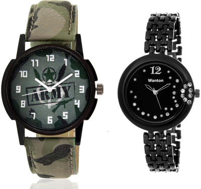 Wanton SP-Army K-8 Black fancy dial watch with green army pattern military sport watch for couple men and women Watch - For Boys & Girls