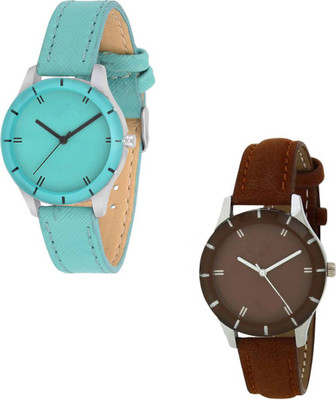 

Rage Enterprise Stylish Multi-Color Combo Set Of 2 Leather Belt Women Watch - For Girls