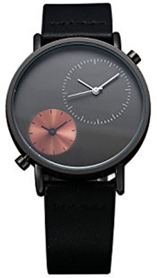 

E-DEAL EDMW0036 Genuine Leather Dual Time Full Black Casual Men's Watch Watch - For Men