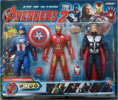 

AS Avengers 2 Age of Ultron Action Figure of 3 Super Heroes (Deluxe Size)(Multicolor)