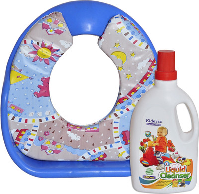 

Kidoyzz Comfortable Potty Trainer Seat for Potty Training Seat And Liquid Cleanser for Cleaning Baby Bottle Combo Pack CB14(Multicolor)