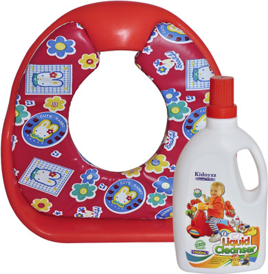 

Kidoyzz Comfortable Potty Trainer Seat for Potty Training Seat And Liquid Cleanser for Cleaning Baby Bottle Combo Pack CB5(Multicolor)