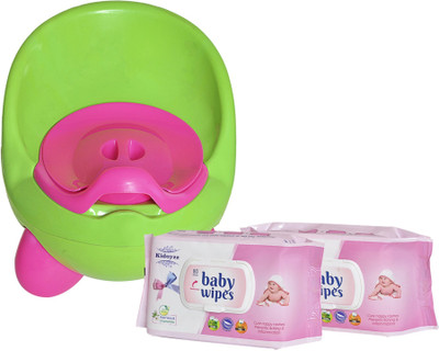Kidoyzz Comfortable Potty Trainer Seat Box for Potty Training Seat And 2 Baby Wipes For Kids Combo Pack CB63(Multicolor)