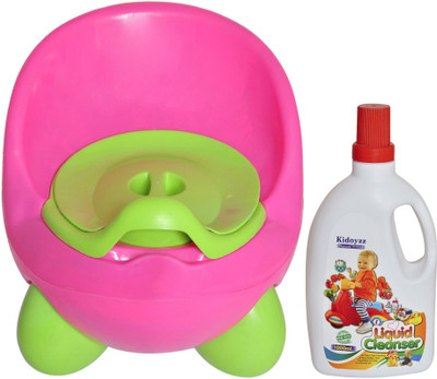 

Kidoyzz Comfortable Potty Trainer Seat Box for Potty Training Seat And Liquid Cleanser for Cleaning Baby Bottle Combo Pack CB46(Multicolor)