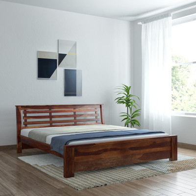 Vintej Home Woodser Sheesham Solid Wood King Bed(Finish Color - Provincial Teak, Delivery Condition - Knock Down) Vintej Home Woodser Sheesham Solid Wood King Bed(Finish Color - Provincial Teak, Delivery Condition - Knock Down)