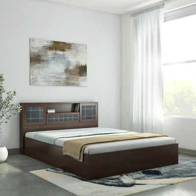 

Nilkamal Monarch Engineered Wood Queen Bed With Storage(Finish Color - Brown)