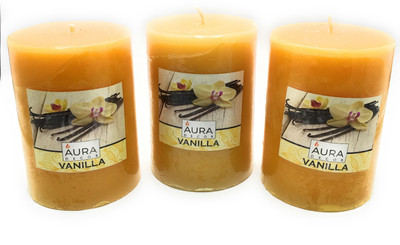 

AuraDecor Pack of 2 Vanilla Fragrance Pillar Candle(Yellow, Pack of 3)