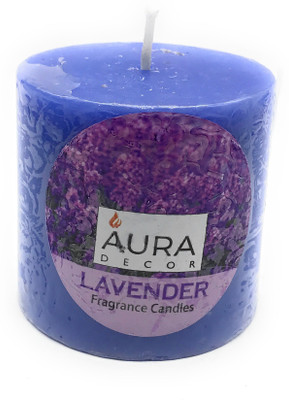

AuraDecor Lavender Fragrance Pillar 3*3 inch Candle(Blue, Pack of 1)