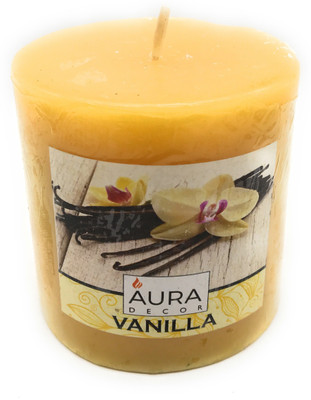 

AuraDecor Pack of 1 Vanilla Fragrance Pillar Candle(Yellow, Pack of 1)