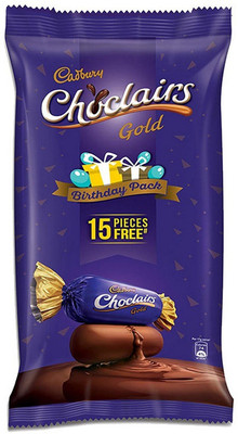 

Cadbury Choclairs Birthday Pack 100 Candies Gold - 655.5gm Brittles(Pack of 100, 655.5 g)