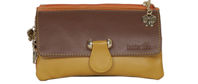 

Butterflies Casual Tan Clutch