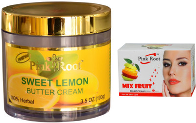 

Pink Root Mix Fruit Bleach 50g, Sweet Lemon Butter Cream 100gm(Set of 2)