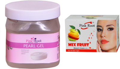 Pink Root Mix Fruit Bleach 50g, Pearl Gel 500ml(Set of 2)