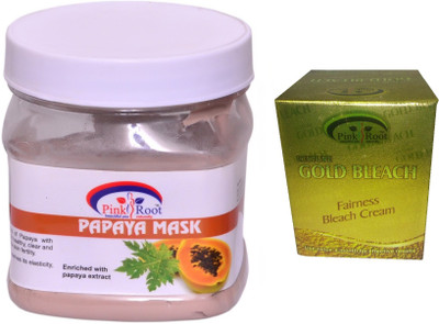 

Pink Root Gold Bleach 50g, Papaya Mask 500ml(Set of 2)
