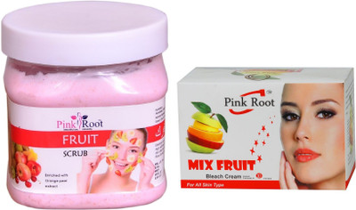 

Pink Root Mix Fruit Bleach 50g, Fruit Scrub 500ml(Set of 2)