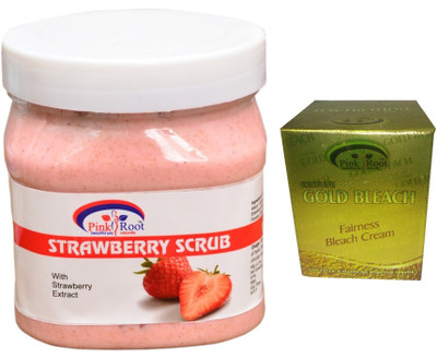 

Pink Root Gold Bleach 50g, Strawberry Scrub 500ml(Set of 2)
