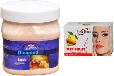 

Pink Root Mix Fruit Bleach 50g, Diamond Scrub 500ml(Set of 2)