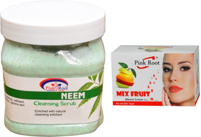 

Pink Root Mix Fruit Bleach 50g, Neem Scrub 500ml(Set of 2)