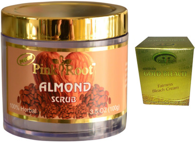 

Pink Root Gold Bleach 50g, Almond Scrub 100gm(Set of 2)
