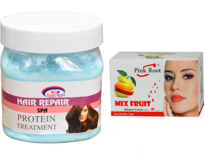 

Pink Root Mix Fruit Bleach 50g, Hair Repair Spa 500ml(Set of 2)