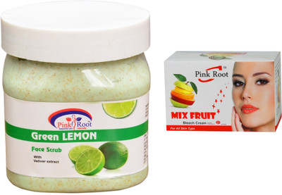 

Pink Root Mix Fruit Bleach 50g, Green Lemon Scrub 500ml(Set of 2)