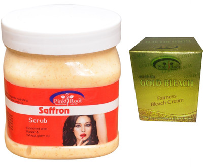 

Pink Root Gold Bleach 50g, Saffron Scrub 500ml(Set of 2)