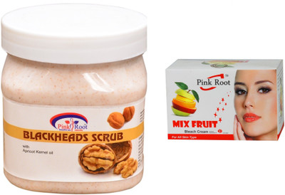 

Pink Root Mix Fruit Bleach 50g, Bleackheads Scrub 500ml(Set of 2)
