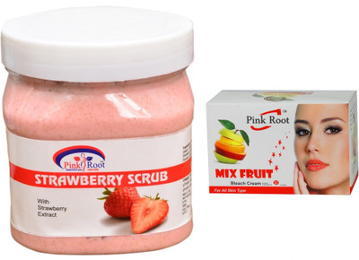 

Pink Root Mix Fruit Bleach 50g, Strawberry Scrub 500ml(Set of 2)