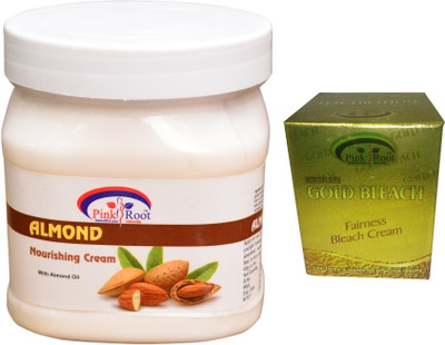 

Pink Root Gold Bleach 50g, Almond Nourishing Cream 500ml(Set of 2)
