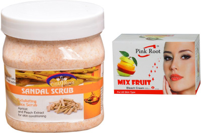 

Pink Root Mix Fruit Bleach 50g, Sandal Scrub 500ml(Set of 2)