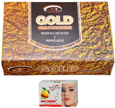 

Pink Root Mix Fruit Bleach 50g, Gold Facial Kit 83gm(Set of 2)