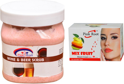 

Pink Root Mix Fruit Bleach 50g, Wine & Beer Scrub 500ml(Set of 2)