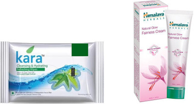 

Himalaya Kara Skin Care Wipes, Natural Glow Fairness Cream(Set of 2)