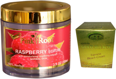

Pink Root Gold Bleach 50g, Raspberry Scrub 100gm(Set of 2)