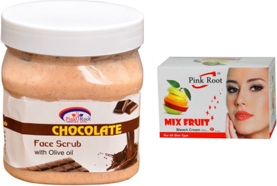 

Pink Root Mix Fruit Bleach 50g, Chocolate Scrub 500ml(Set of 2)
