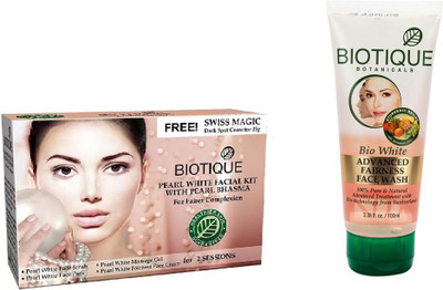 

BIOTIQUE BIO Bio Pearl White Facial Kit, Bio White Fairness Face Wash(Set of 2)
