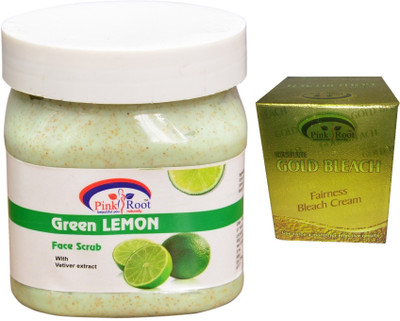 

Pink Root Gold Bleach 50g, Green Lemon Scrub 500ml(Set of 2)