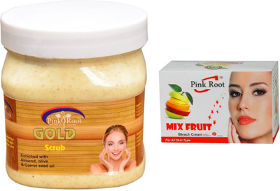 

Pink Root Mix Fruit Bleach 50g, Gold Scrub 500ml(Set of 2)