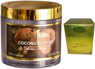 

Pink Root Gold Bleach 50g, Coconut Scrub 100gm(Set of 2)