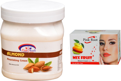 

Pink Root Mix Fruit Bleach 50g, Almond Nourishing Cream 500ml(Set of 2)