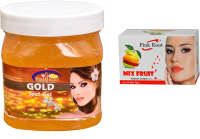 

Pink Root Mix Fruit Bleach 50g, Gold Leaf Gel 500ml(Set of 2)