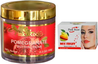 

Pink Root Mix Fruit Bleach 50g, Pomegranate Butter Cream 100gm(Set of 2)
