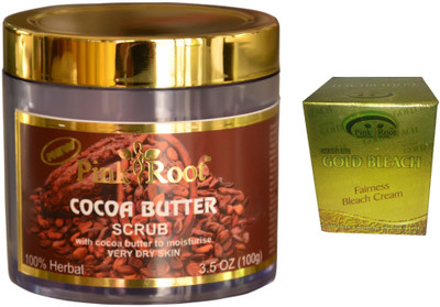

Pink Root Gold Bleach 50g, Cocoa Butter Scrub 100gm(Set of 2)