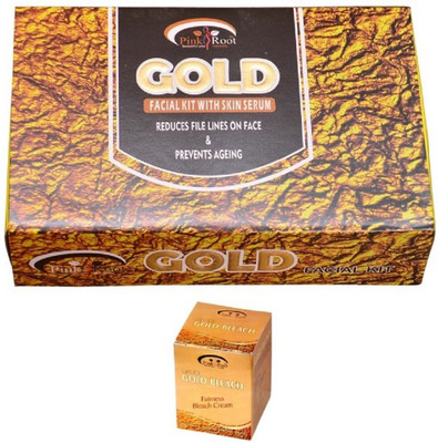 Pink Root Gold Bleach 50g, Gold Facial Kit 83gm(Set of 2)
