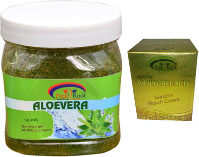 

Pink Root Gold Bleach 50g, Aloe Vera Scrub 500ml(Set of 2)